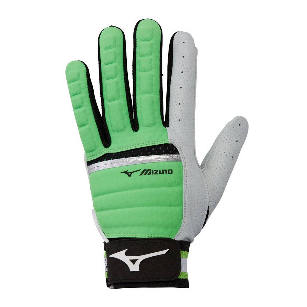 Panske Rukavice Mizuno B-130 Adult Baseball Batting Svetlo Zelene/Čierne Vypredaj IDVP52317
